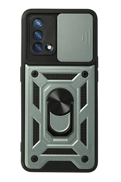 BSN STİL حافظة BSNSHOP A74 4G من السيليكون مع حلقة عدسة بارس - أخضر 1058986