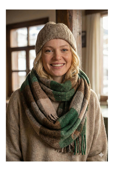 Namaste Vintage Multi-Colored Patterned Tassel Winter Shawl (42X205 cm)