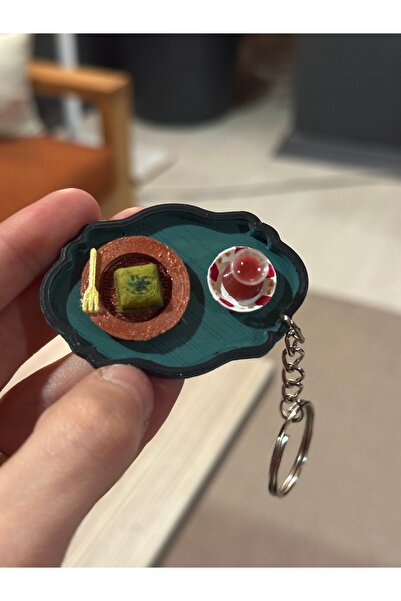 Home minyatür baklava ve çay tepsisi hediyelik türk tepsisi anahtarlık