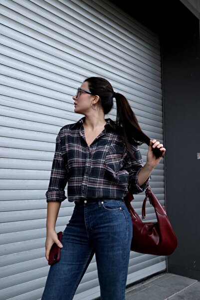 LaGrace Lacivert ekose oduncu gömlek