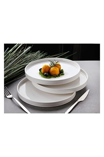 GÖNÜL MUTFAK GÖNÜL Yuvarlak Porselen Tabak 25 cm – Şık ve Dayanıklı Servis Ta...