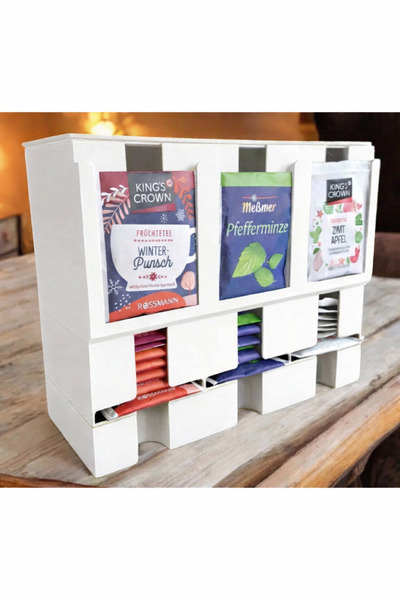 Past Pratik Poşet Çay Standı - 3 Bölmeli Poşet çay düzenleyici