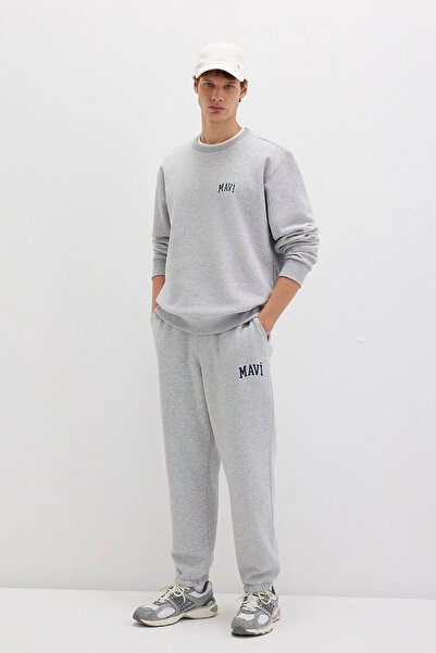Mavi Men's Logo Printed Sweatpants M0010207 Gray Melange
