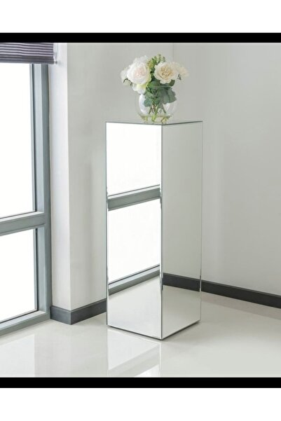 LUXURY VİLLA LUXURY KOMPLE GÜMÜŞ AYNALI DEKORATİF SÜTUN 20X20 YÜKSEKLİK 60 CM