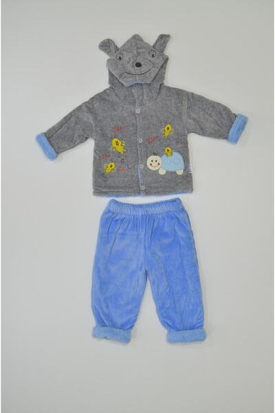 Baby Slon Kids Clup Kışlık kadife içi welsoft astarlı çıtçıt kapamalı arı nak...