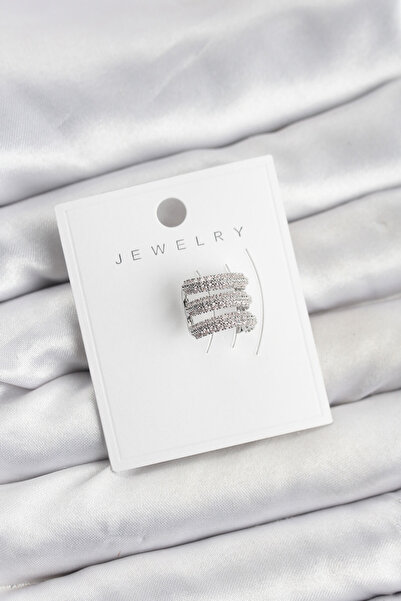 Twin Store Brass Silver Color Zircon Stone Earcuff Cartilage Earring