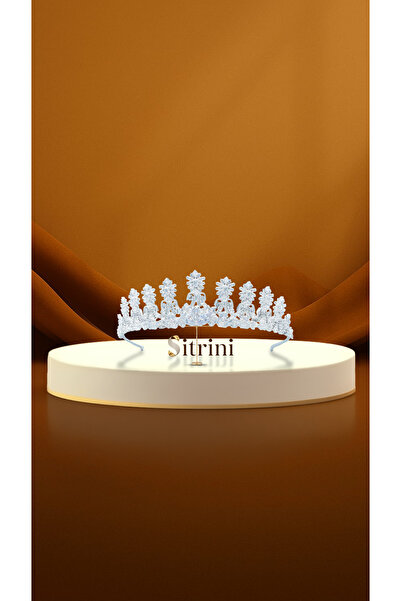 sitrini تاج زفاف نيبولا مرصع بأحجار الزركون