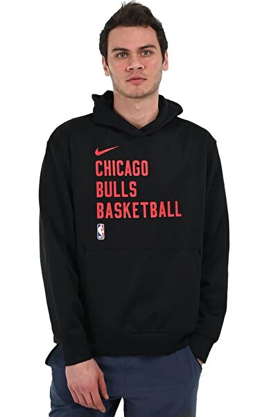 Nike Tricou cu logo din bumbac pentru bărbați Chicago Bulls NBA tricou negru