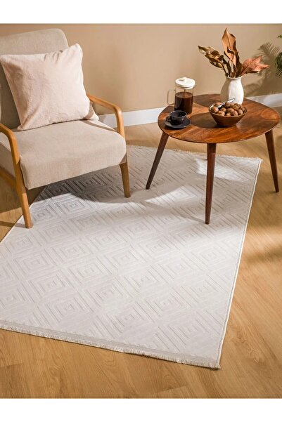 LC Waikiki LCW HOME Sarı Geometrik Desenli Halı 120x180 Cm