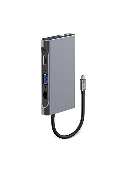 Havit Πολλαπλός διανομέας USB-C 7 σε 1 HB4001, 3 USB 3.0 /1 HDMI /1 VGA /1 RJ...