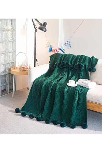 trendyhome Pătură Tricotată Premium 160x200 cm – Groasă, Elegantă, cu Ciucuri...