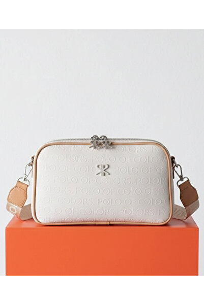 H&D COLLECTİON حقيبة كتف نسائية بثلاثة أقسام بطباعة منقوشة كريمية اللون مقاس ...