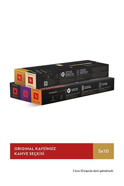 Nespresso Original Kafeinsiz Kahve Seçkisi - 50 Kapsül
