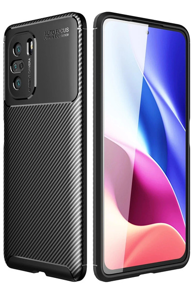 BSN STİL غطاء حماية من الكربون بتركيز تلقائي لهاتف شاومي بوكو إف 3 - أسود 105...