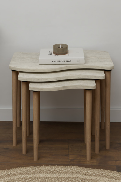 Monte Sehpa Gofrato 3lü zigon sehpa seti