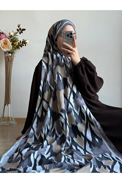 Qalortex Scarf Zebra Pattern Shawl-Mink