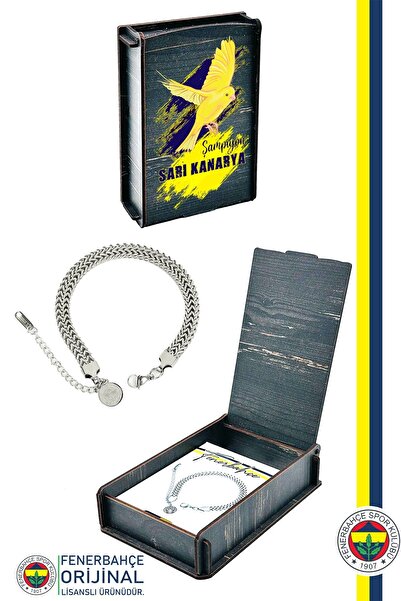 Fenerbahçe سوار فب الأصلي المصنوع من الفولاذ المحبوك كناري مطبوع مع صندوق خشب...