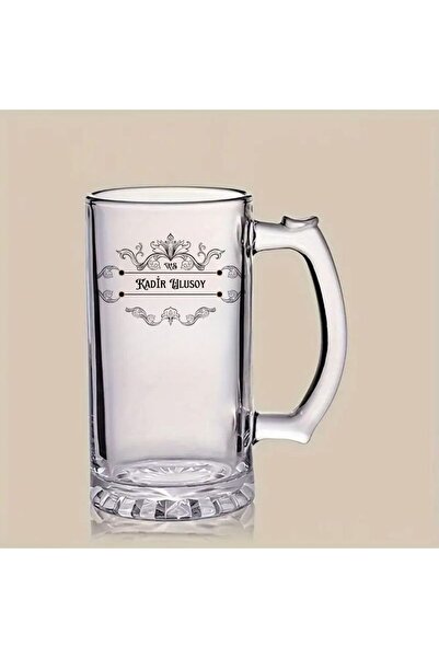 gifttime Kişiye Özel İsim Yazılı Cam Bira Bardağı | Özel Tasarım Kulplu Bira ...
