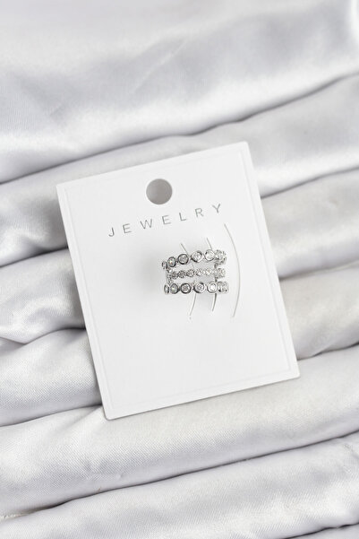 Twin Store Silver Color Zircon Stone Brass Cartilage Earcuff Earring