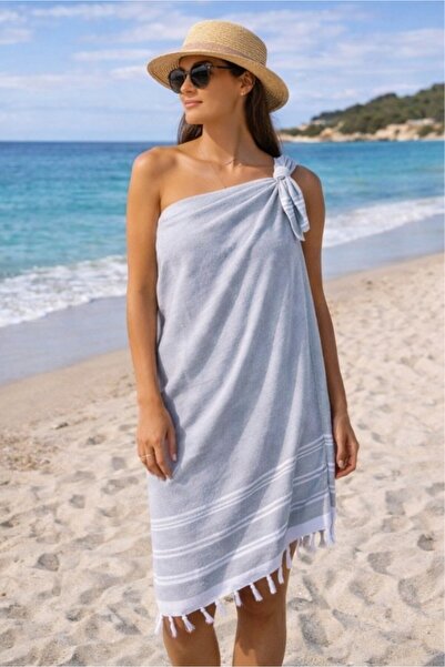 Mulberry Diamond Patterned Cotton Peshtemal Beach Towel 100X170 cm – Suitable...