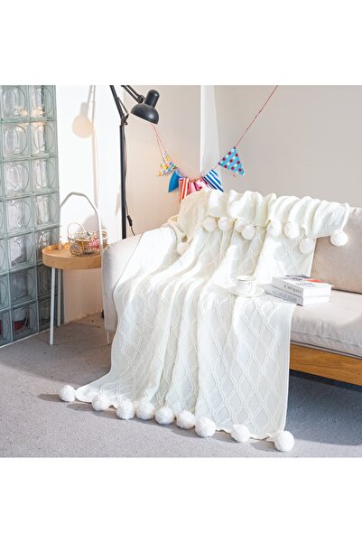 trendyhome Pătură Tricotată Premium 160x200 cm – Groasă, Elegantă, cu Ciucuri...