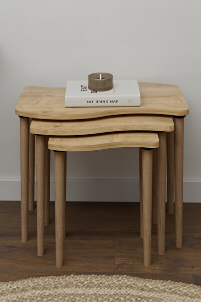 Monte Sehpa Gofrato 3lü zigon sehpa seti