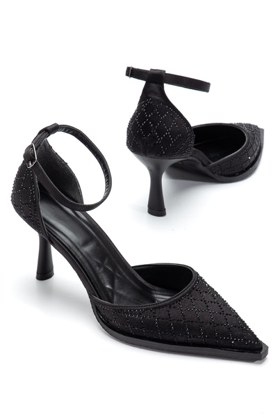 ELEVAM Stone Detailed Women's Evening Dress Heeled Shoes