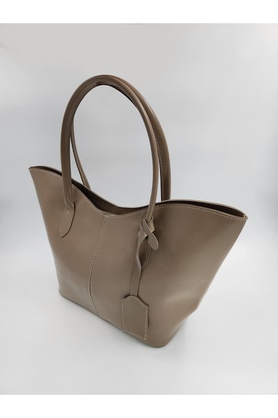 TUESFA Women's Beige Shoulder Bag Faux Leather Zippered Women's Shoulder and Hand Bag