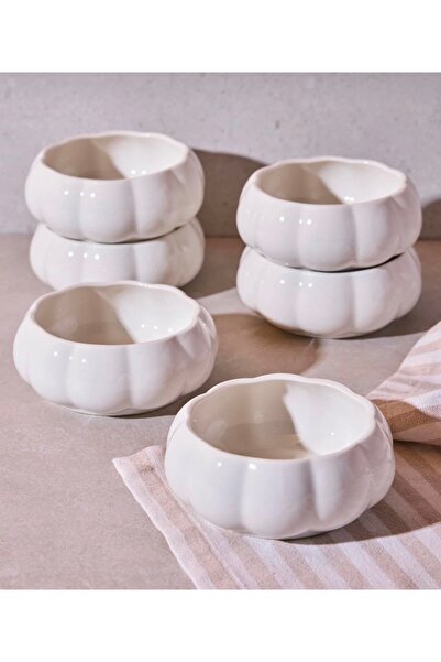 Home Çırağan Pumpkin Bal Kabağı 6'lı Porselen Kase Seti 12 Cm