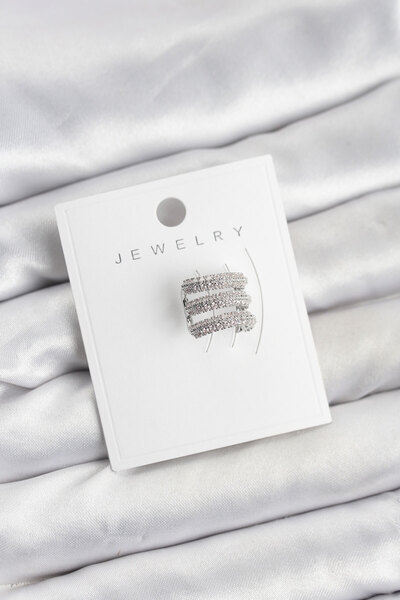 Lisinya Brass Silver Color Zircon Stone Earcuff Cartilage Earring - Tygoo