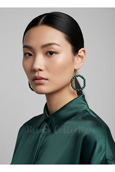 Jivva's Collection سلسلة مجموعات بوهيم. أقراط متدلية على شكل حلقة باللون الأخ...