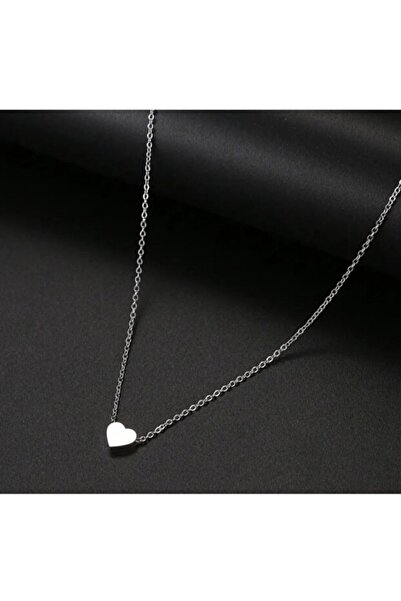 Lavinza Takı Kadın Gümüş Kalp Minimal Kolye %100 Pirinç Kolye