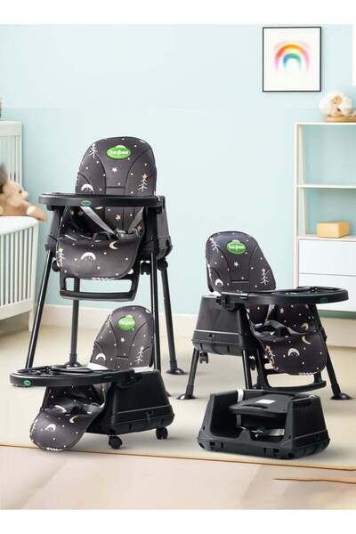 BAYBEE Convertible Baby high chair with tray, wheels, safety belt, adjustable...