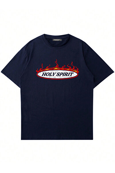 Mad&Calf Unisex Holy Spirit Printed Crew Neck Oversized Tshirt