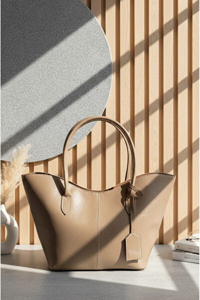 TUESFA Women's Beige Shoulder Bag Faux Leather Zippered Women's Shoulder and ...