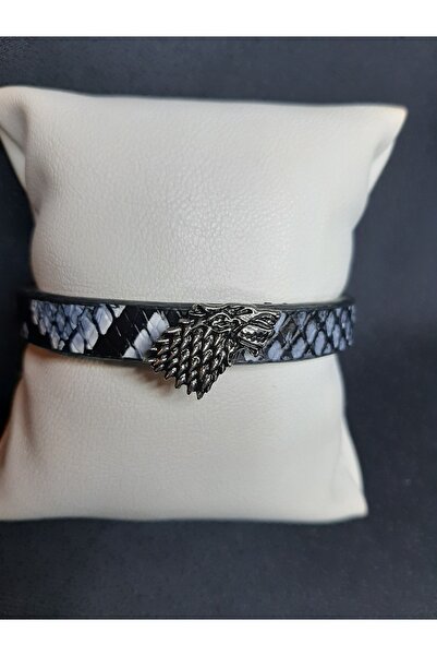 MRYart Wolf Detailed Quality Faux Leather Bracelet Unisex