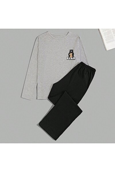 CARLA MARA Men's Long Sleeve Pajama Set Bear Printed