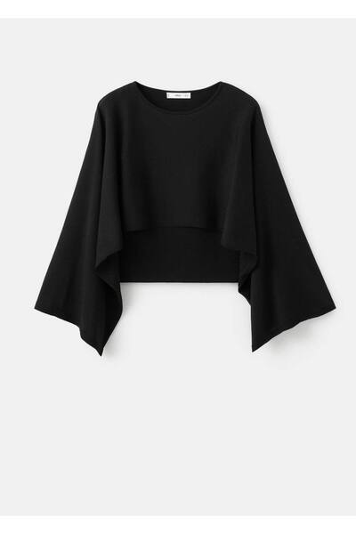 MANGO Woman Yuvarlak yakalı triko pelerin