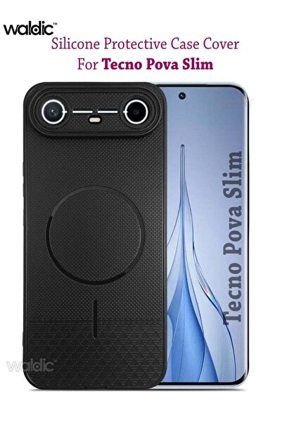 Generic Tecno Pova Slim Premium Silicone Protective Back Case Cover - Black