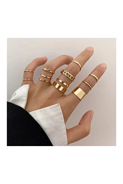 Lavinza Takı Kadın Gold 10'lu Yüzük Seti