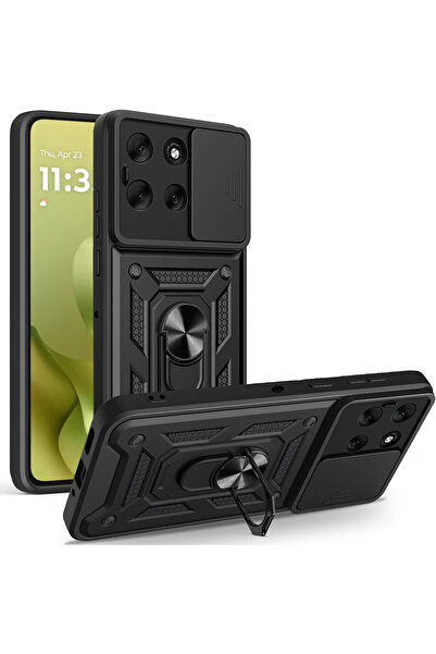 Techsuit Motorola Moto G86 camera protection case CamShield Series, black