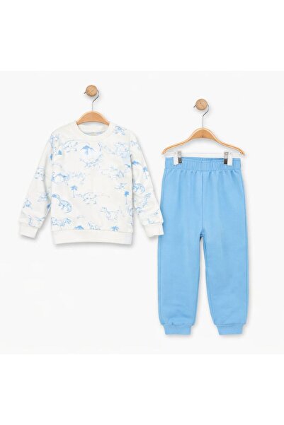 nazarbebe Baby Boy Patterned Sweatshirt & Sweatpants Set (1-4 Years)