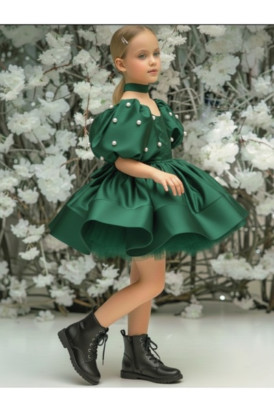 Luneria Dress İnci kız çocuk abiye mezuniyet elbisesi