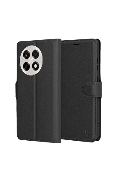 Techsuit OnePlus 13R Leather Folio case, black