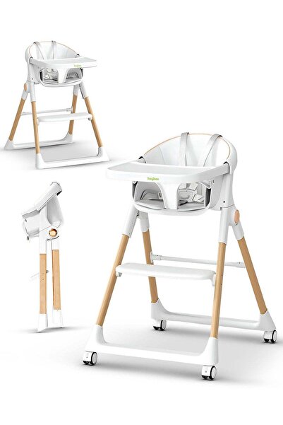 BAYBEE 3-in-1 high chair with adjustable height & tray, 5-point safety harnes...