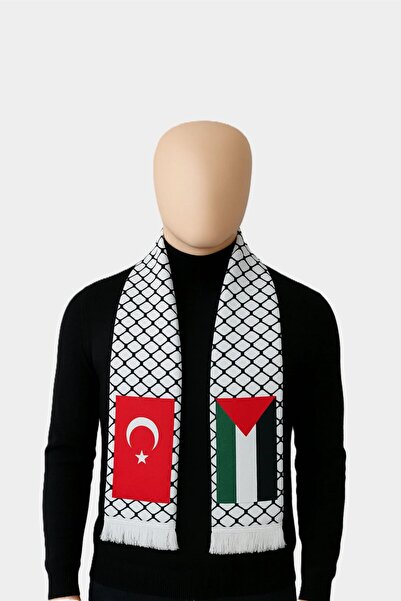 MODA Türk ve Filistin Bayraklı Atkı