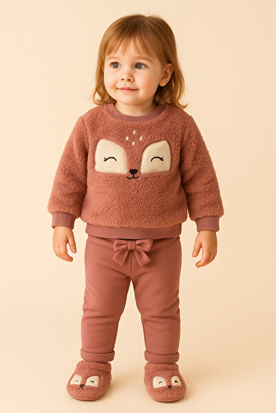 Bebelul Welsoft 3-piece girl's set - blouse, pants and boots - fluffy material