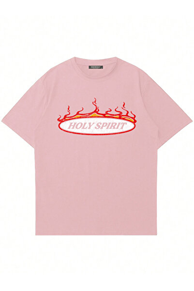 Mad&Calf Unisex Holy Spirit Printed Crew Neck Oversized Tshirt