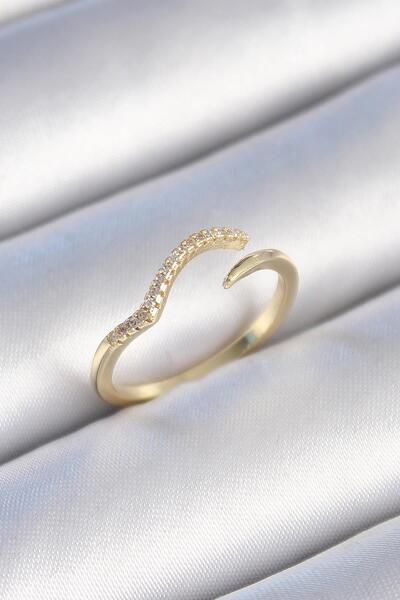 cleovibe خاتم نسائي من حجر الزركون باللون الذهبي النحاسي