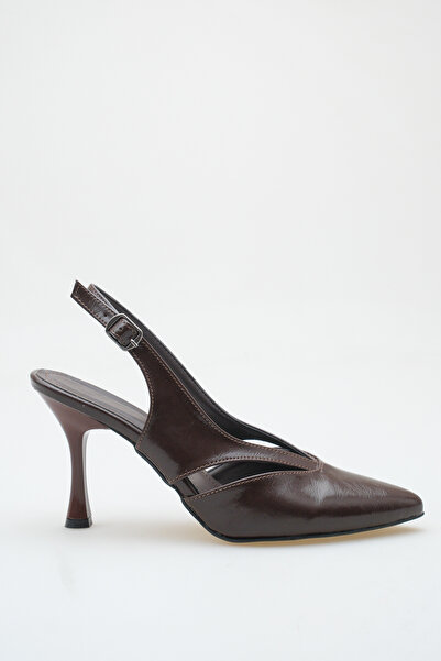 BEEKAMI Women's Pointed Toe V-Cut Windowed Slingback Heels